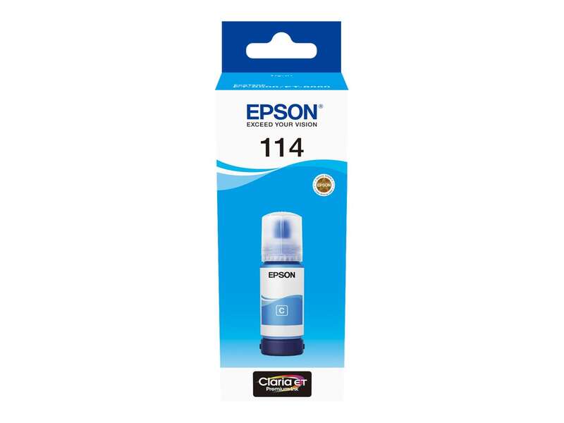 Epson 114 Cyan Bouteille Inkjet Pigment Marque Originale C13T07B240