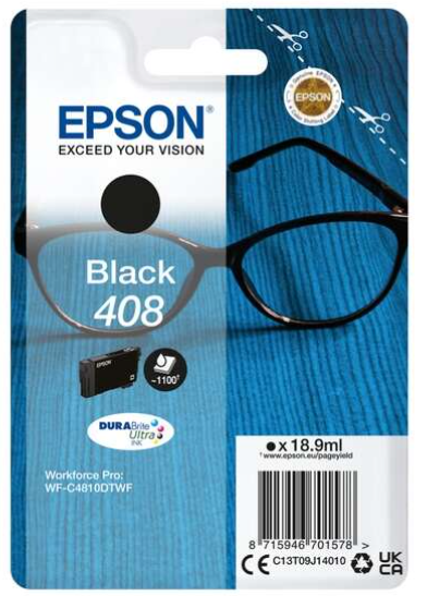 Epson 408 Noir Cartouche Inkjet Marque Originale C13T09J14010