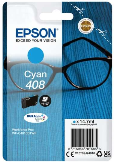 Epson 408 Cyan Cartouche Inkjet Marque Originale C13T09J24010
