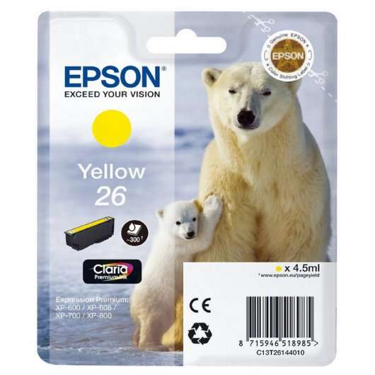 Epson T2614 (26) Yellow Cartouche Inkjet Marque Originale C13T26144012