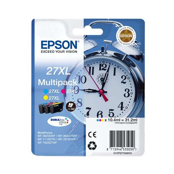 Epson T2715 (27XL) Pack de 3 cartouches Inkjet Marque Originale C13T27154012