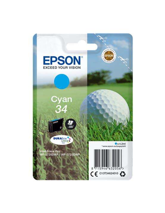Epson T3462 (34) Cyan Cartouche Inkjet Marque Originale C13T34624010