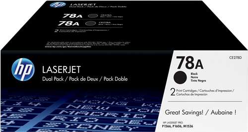 HP CE278A Noir Pack de 2 cartouches de Toner Marque Originales 78A
