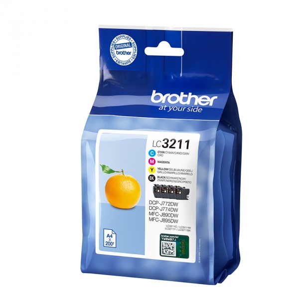 Brother LC3211 Pack de 4 cartouches Inkjet BLK/CYN/MAG/YEL Marque Originale 