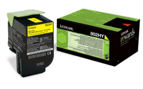 Lexmark 80C2HY0 Yellow toner Marque Originale  80C2HYE 802HY
