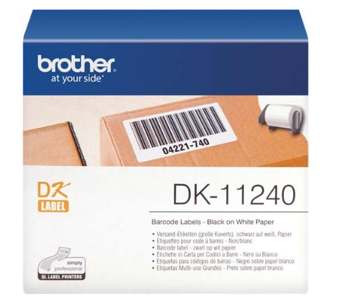 Brother DK11240 Etiquettes Marque Originale prédédoupées spéciales 102x51 mm 600 unités texte Noir sur fond Blanc