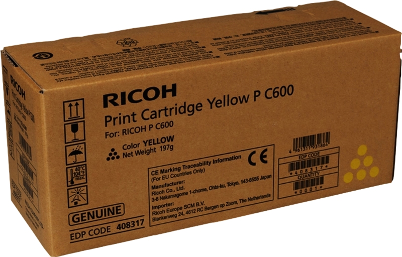 Ricoh PC600 Yellow toner Marque Originale 408317 P C600Y