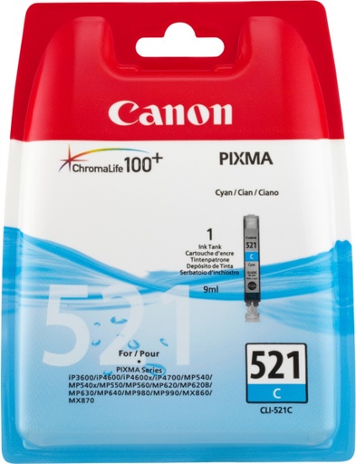[CA-CLI521CY-MO] Canon CLI521 Cartouche Cyan Inkjet Marque Originale 2934B001