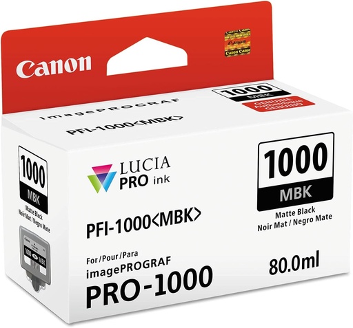 [CA-PFI1000MBK-MO] Canon PFI1000 Cartouche Noir Mat Inkjet Marque Originale PFI1000MBK 0545C001