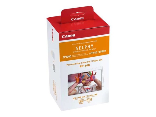 [CA-RP108VP-MO] Canon RP-108 Value Pack Paper Marque Originale 2x Kits Inkjet de 54 impressions 108 feuilles Papier Photo 100x148 mm (4x6") 8568B001