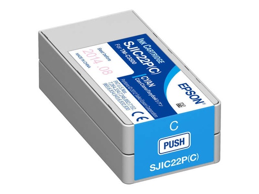 [EP-SJIC22PCY-MO] Epson SJIC22P Cyan Cartouche Inkjet Marque Originale C33S020602 SJIC22P(C)