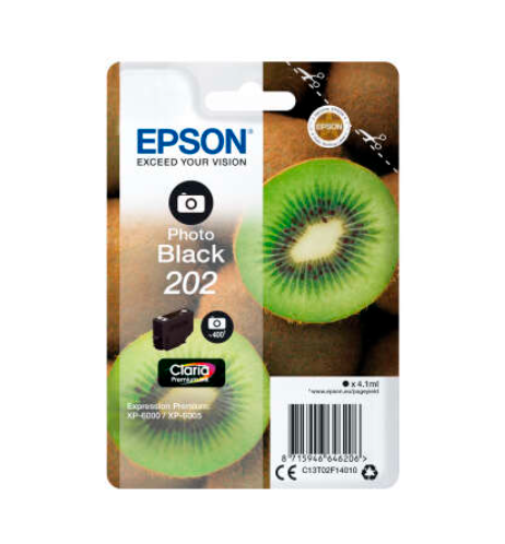[EP-T02F1-MO] Epson 202 Noir Photo Cartouche Inkjet Marque Originale C13T02F14010