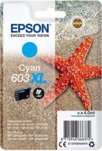 [EP-T03A2-MO] Epson 603XL Cyan Cartouche Inkjet Marque Originale C13T03A24010