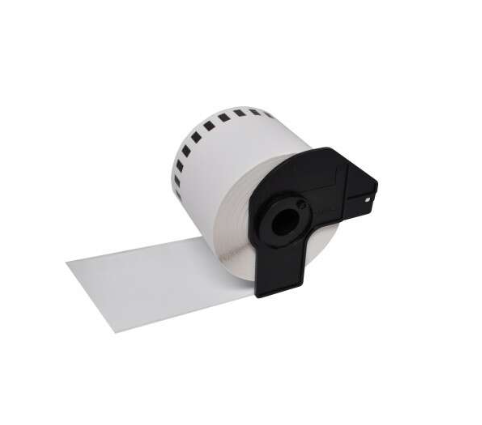 [BR-DK22205-CP] Brother DK22205 Etiquettes Compatible PRO de taille personnalisable largeur 62mm x 30,48 Mètres texte Noir sur fond Blanc
