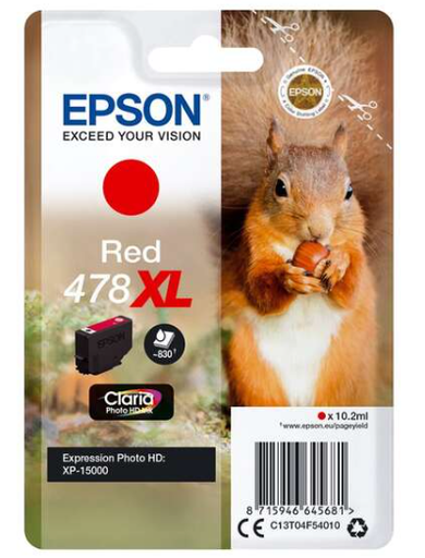 [EP-T04F5-MO] Epson 478XL Rouge Cartouche Inkjet Marque Originale C13T04F54010