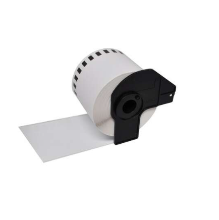 [BR-DK44205-CP] Brother DK44205 Etiquettes adhésif non permanent Compatible PRO de taille personnalisable largeur 62mm x 30,48 Mètres texte Noir sur fond Blanc