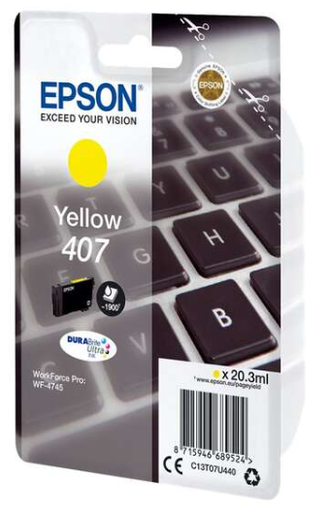 [EP-T07U4-MO] Epson 407 Yellow Cartouche Inkjet Marque Originale C13T07U440