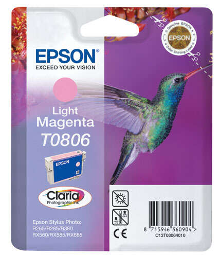 [EP-T0806-MO] Epson T0806 Magenta Clair Cartouche Inkjet Marque Originale C13T08064011