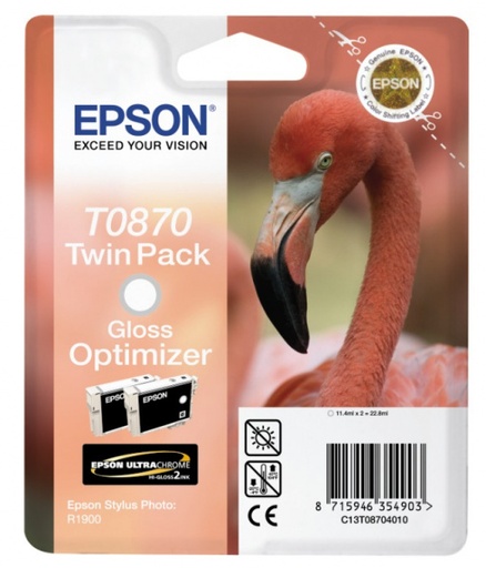 [EP-T0870-MO] Epson T0870 Pack de 2 Optimisateurs cartouches Inkjet Marque Originale C13T08704010