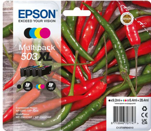 [EP-T09R6-MO] Epson 503XL Pack de 4 cartouches Inkjet Marque Originale C13T09R64010