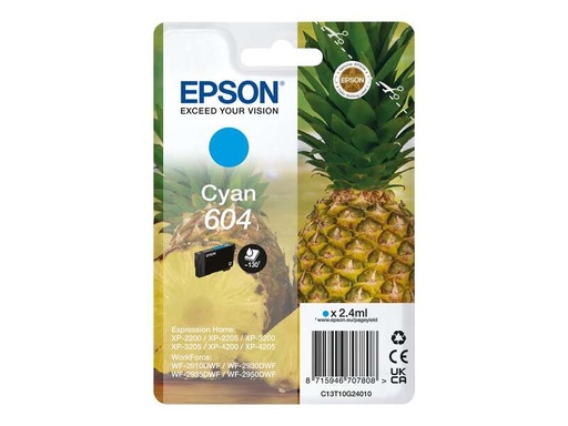 [EP-T10G2-MO] Epson 604 Cyan Cartouche Inkjet Marque Originale C13T10G24010