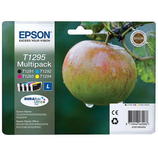[EP-T1295-MO] Epson T1295 Pack de 4 cartouches Inkjet Marque Originale C13T12954012
