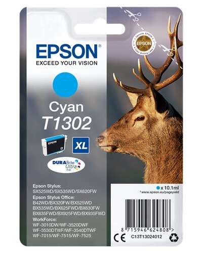 [EP-T1302-MO] Epson T1302 Cyan Cartouche Inkjet Marque Originale C13T13024012