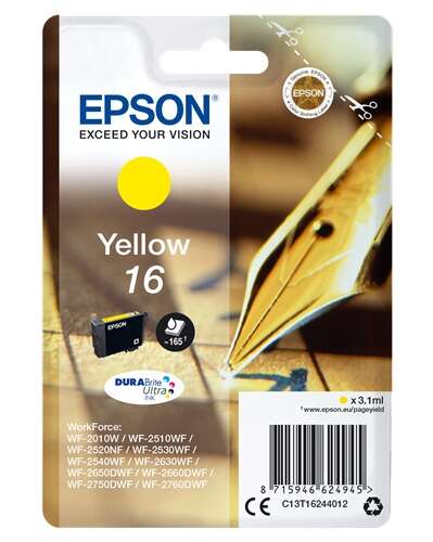 [EP-T1624-MO] Epson T1624 Yellow Cartouche Inkjet Marque Originale C13T16244012