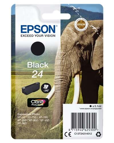 [EP-T2421-MO] Epson T2421 (24) Noir Cartouche Inkjet Marque Originale C13T24214012