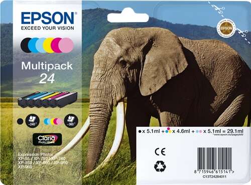 [EP-T2428-MO] Epson T2428 (24) Pack de 6 cartouches Inkjet Marque Originale C13T24284011