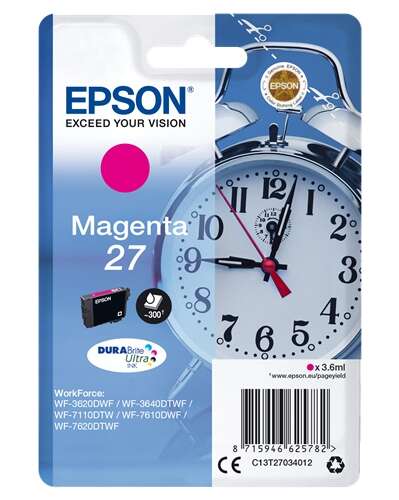 [EP-T2703-MO] Epson T2703 (27) Magenta Cartouche Inkjet Marque Originale C13T27034012
