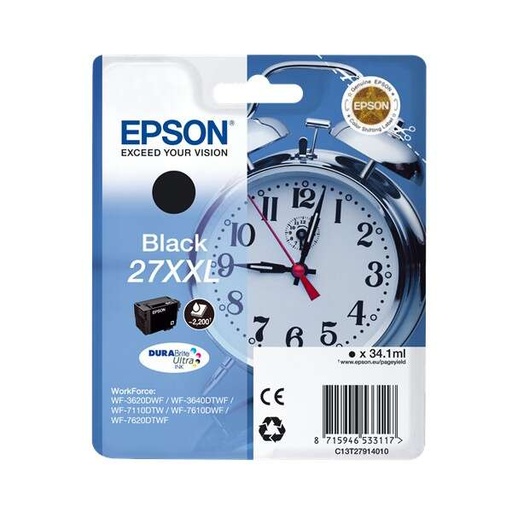[EP-T2791-MO] Epson T2791 (27XXL) Noir Cartouche Inkjet Marque Originale C13T27914012