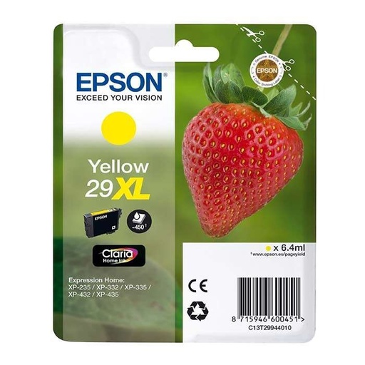 [EP-T2994-MO] Epson T2994 (29XL) Yellow Cartouche Inkjet Marque Originale C13T29944012
