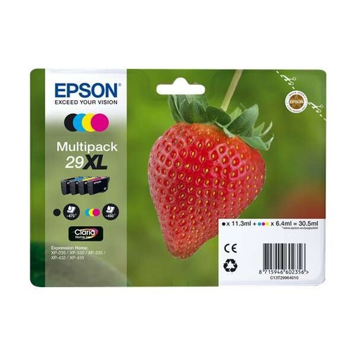 [EP-T2996-MO] Epson T2996 (29XL) Pack de 4 cartouches Inkjet Marque Originale C13T29964012