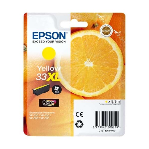 [EP-T3364-MO] Epson T3364 (33XL) Yellow Cartouche Inkjet Marque Originale C13T33644012