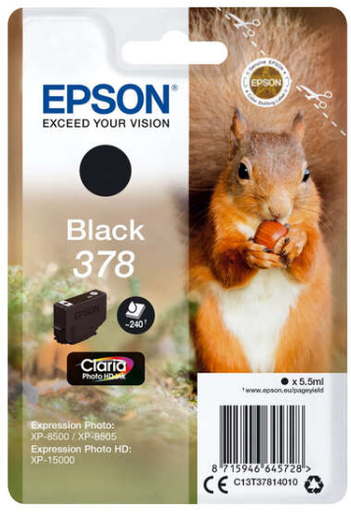 [EP-T3781-MO] Epson 378 Noir Cartouche Inkjet Marque Originale C13T37814010