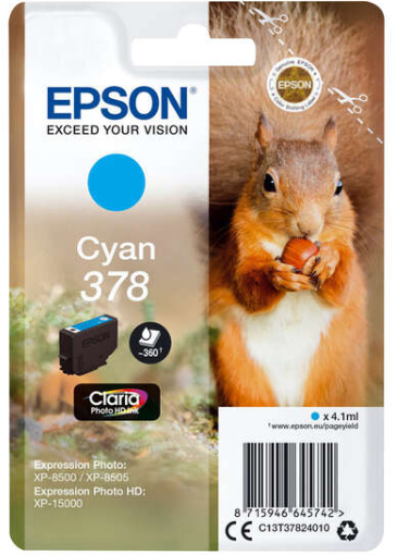 [EP-T3782-MO] Epson 378 Cyan Cartouche Inkjet Marque Originale C13T37824010