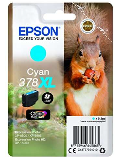 [EP-T3792-MO] Epson 378XL Cyan Cartouche Inkjet Marque Originale C13T37924010
