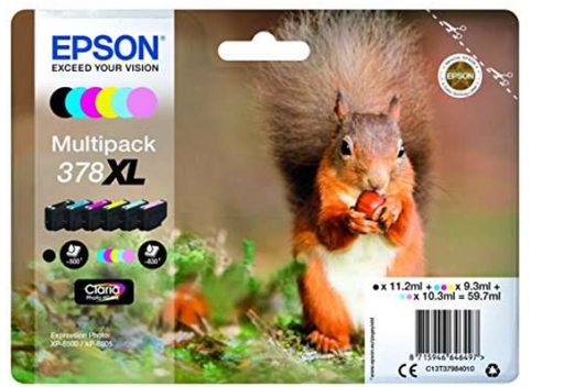 [EP-T37984-MO] Epson 378XL Pack de 6 cartouches Inkjet Marque Originale C13T37984010