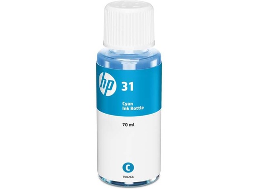 [HP-31CY-MO] HP 31 Cyan Bouteille Inkjet Marque Originale 1VU26AE