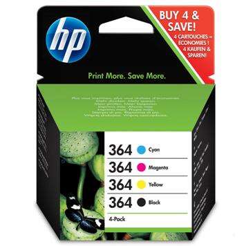 [HP-364VP4-MO] HP 364 Pack de 4 cartouches Inkjet Marque Originale N9J73AE