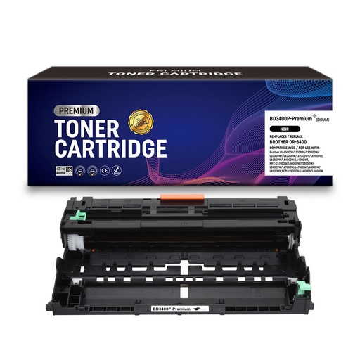 [BR-DR3400-CE] Brother DR3400 Tambour Imprimante Laser Noir Compatible EXCELLENCE 