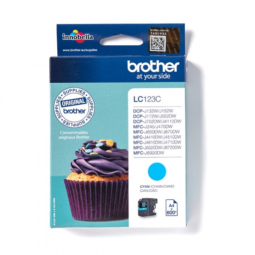 [BR-LC123CY-MO] Brother LC123 Cartouche Inkjet Cyan Marque Originale