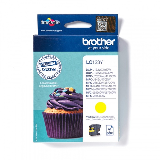 [BR-LC123YL-MO] Brother LC123 Cartouche Inkjet Yellow Marque Originale