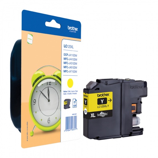 [BR-LC125XLYL-MO] Brother LC125XL Cartouche Inkjet Yellow Marque Originale 