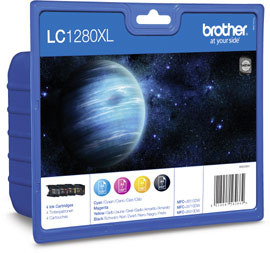 [BR-LC1280XLVP4-MO] Brother LC1280XL Pack de 4 cartouches Inkjet BLK/CYN/MAG/YEL Marque Originale