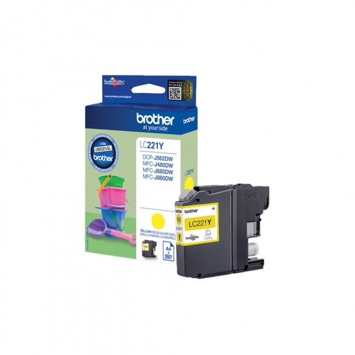 [BR-LC221YL-MO] Brother LC221 Cartouche Inkjet Yellow Marque Originale 