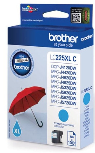 [BR-LC225XLCY-MO] Brother LC225XL Cartouche Inkjet Cyan Marque Originale 