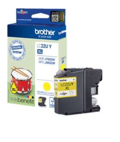 [BR-LC22UYL-MO] Brother LC22U Cartouche Inkjet Yellow Marque Originale 