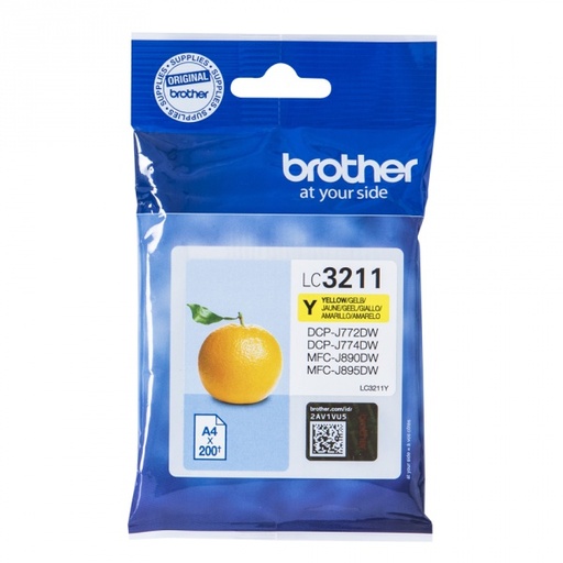 [BR-LC3211YL-MO] Brother LC3211 Cartouche Inkjet Yellow Marque Originale